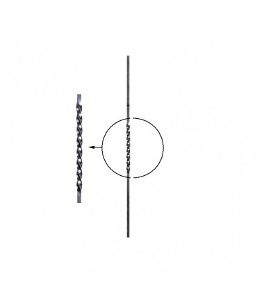 Balustre torsadé 900mm carré de 12x12mm pour garde-corps et escaliers