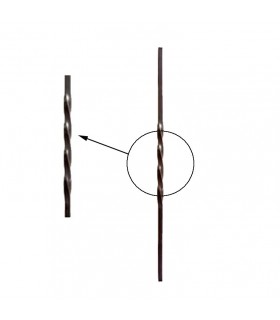 Balustres torsadés 750mm carré de 12x12mm pour appuis de fenetres