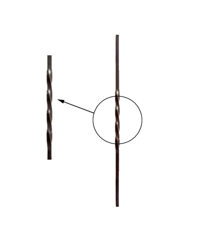 Balustres torsadés 750mm carré de 12x12mm pour appuis de fenetres