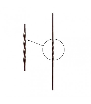 Balustres torsadés 880mm carré de 12x12mm pour escaliers ou garde-corps