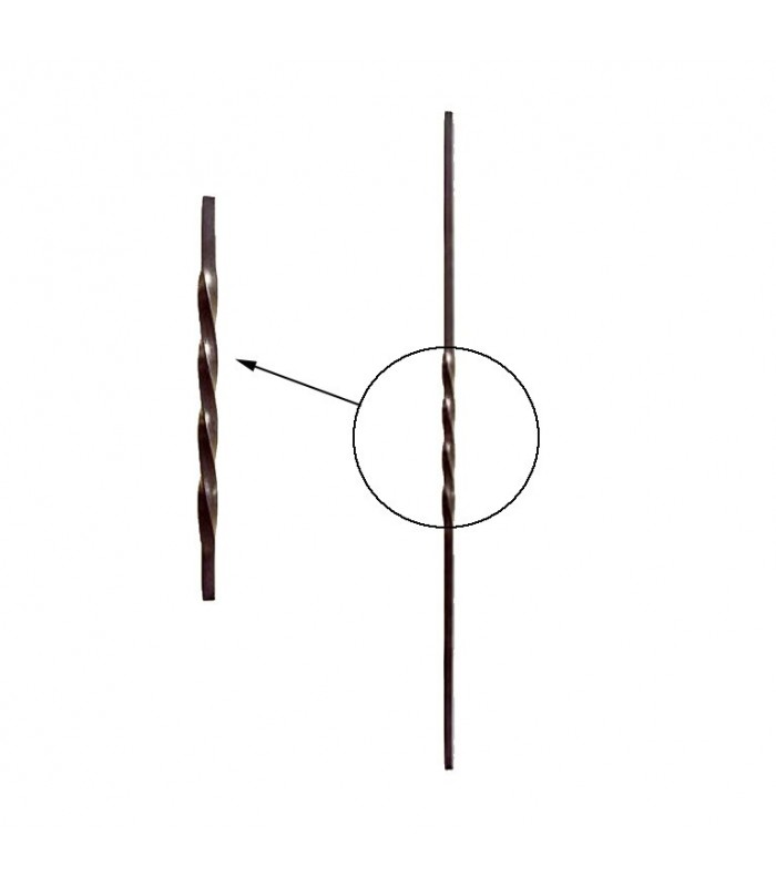 Balustres torsadés 900mm carré de 12x12mm pour escaliers ou garde corps