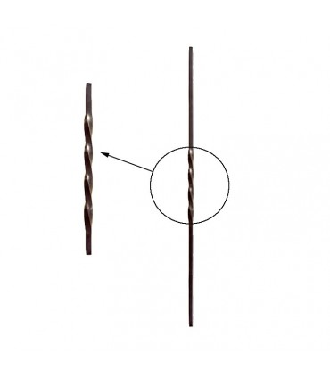 Balustres torsadés 900mm carré de 12x12mm pour escaliers ou garde corps