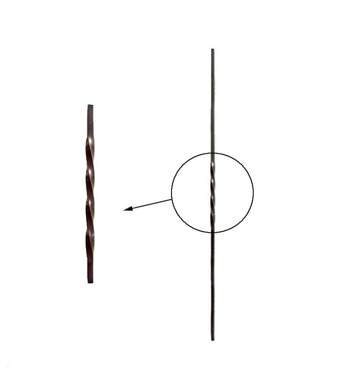Balustres torsadés 1200mm carré de 12x12mm pour défenses et clôures