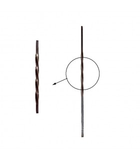 Balustres torsadés 1000mm carré de 16x16mm pour poteaux intermédiaires