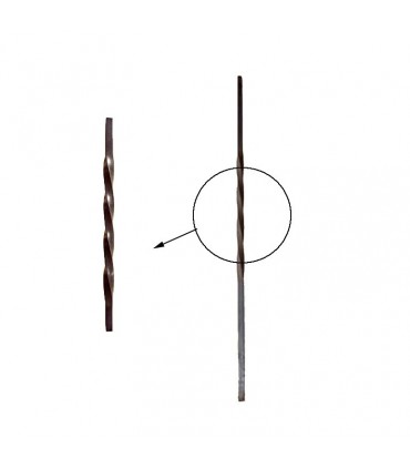 Balustres torsadés 1000mm carré de 16x16mm pour poteaux intermédiaires