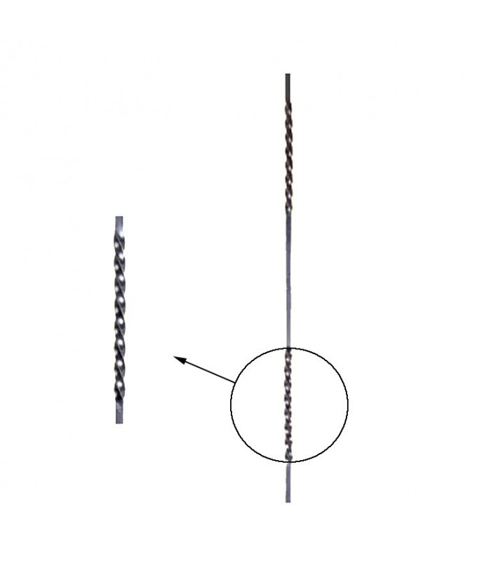 Balustre 2 torsades 900mm carré de 12x12mm pour clôtures ou escaliers