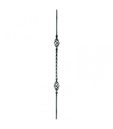 Balustres à 2 pignes 900mm carré de 12x12mm pour escaliers et balustrades