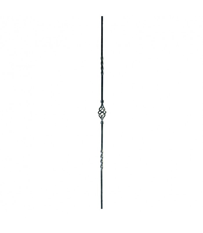 Balustres à 1 pigne 900mm carré de 12x12mm en fer forgé pour garde-corps et escaliers
