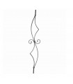 Balustre Art Déco 900mm carré de 12x12mm et platde 12x6mm forgé à chaud