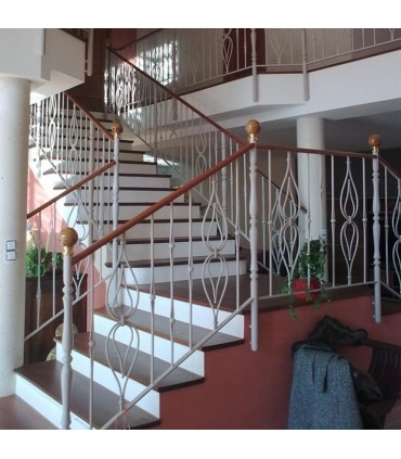 Balustres fer forgé 1000mm rond ø14mm 2 motifs forgés avec bagues pour escaliers