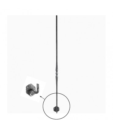 Balustre forgé coudé 1100mm rond ø14mm pour escaliers et garde corps motif central