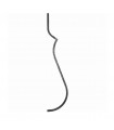 Balustre 2 galbes 700mm carré de 14x14mm pour garde corps avec angle vif