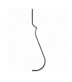 Balustre 2 galbes 800mm carré de 14x14mm pour garde corps avec angle vif