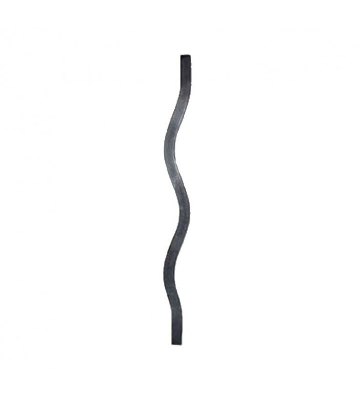 Balustre ondulé 650mm carré de 14x14mm pour grilles de défense et appuis de fenêtres