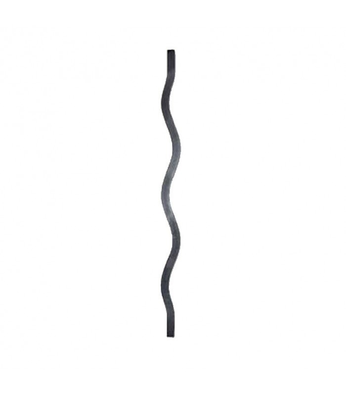Balustre ondulé 850mm carré de 14x14mm pour grilles de défense et appuis de fenêtres