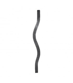 Balustre ondulé 350mm carré de 12x12mm pour grillles de défense