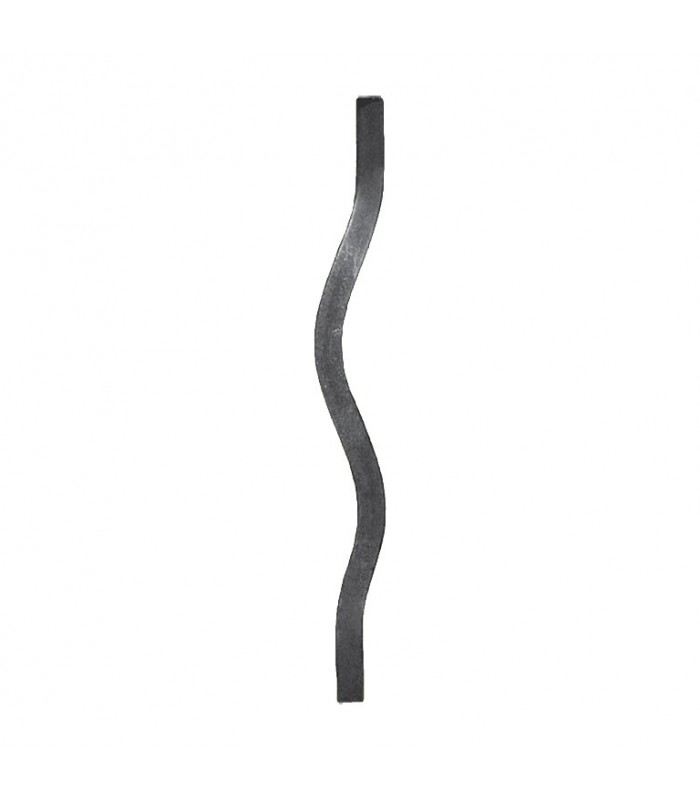 Balustre ondulé 350mm carré de 12x12mm pour grillles de défense