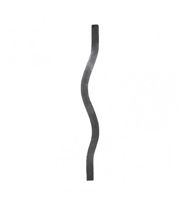 Balustre ondulé 350mm carré de 12x12mm pour grillles de défense