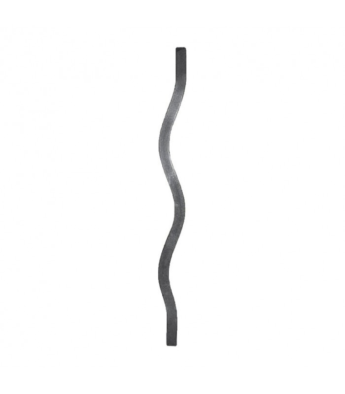 Balustre ondulé 650mm carré de 12x12mm pour grilles de défense