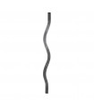 Balustre ondulé 650mm carré de 12x12mm pour grilles de défense
