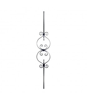 Balustre assemblé 900mm carré de 12x12mm assemblé avec motif plat 12x6mm