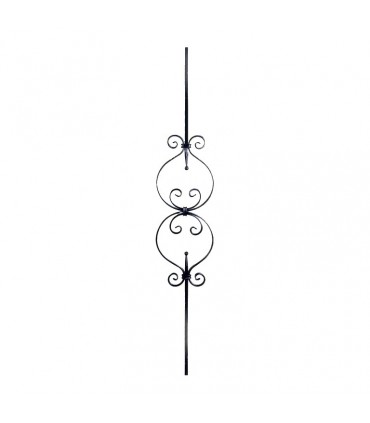 Balustre assemblé 900mm carré de 12x12mm assemblé avec motif plat 12x6mm