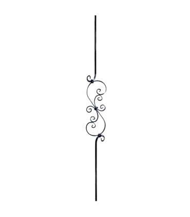 Balustre assemblé 900mm carré de 12x12mm assemblé avec volutes en S et en C