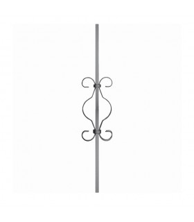 Balustre à volutes 900mm carré de 12x12mm avec deux volutes centrales