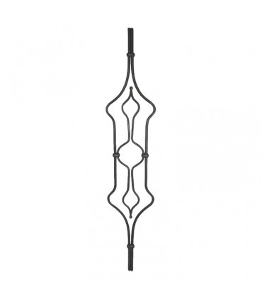 Balustre art déco 1000mm 2 ronds ø10mm avec double motif central