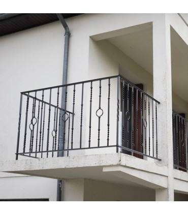 Balustre art déco 1000mm 2 ronds ø10mm avec deux torsades