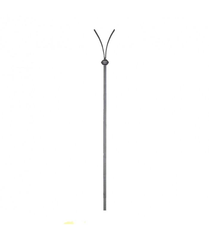 Balustre gothique 1400mm carré de 14x14mm modèle tronqué avec bague