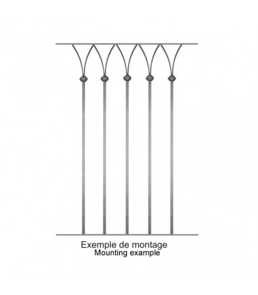 Balustre façon gothique Hauteur 1200mm 14x14mm