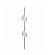 Balustre art déco 990mm en rond ø12mm  comprenant 2 motifs roulés