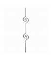 Balustre art déco 990mm en rond ø12mm  comprenant 2 motifs roulés