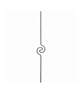 Balustre art déco 990mm en rond ø12mm  comprenant 1 motifs roulé