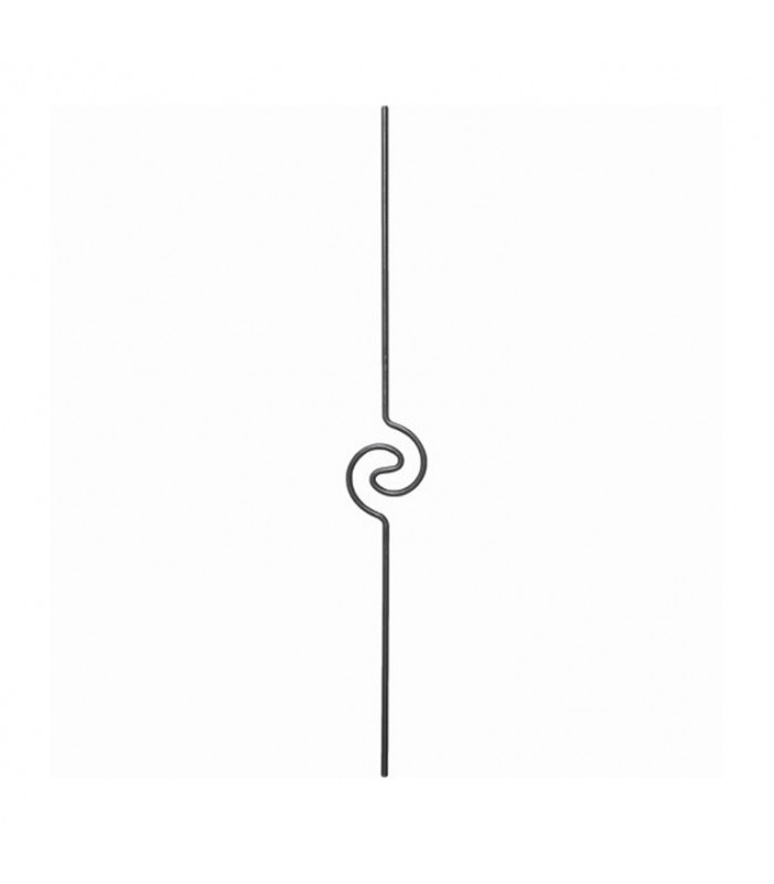 Balustre art déco 990mm en rond ø12mm  comprenant 1 motifs roulé