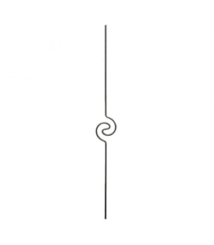Balustre art déco 1400mm en rond ø12mm  comprenant 1 motif roulé