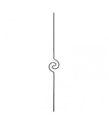 Balustre art déco 1400mm en rond ø12mm  comprenant 1 motif roulé
