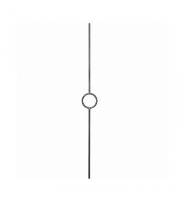 Balustre art déco 950mm rond de ø12mm motif rond central forgé