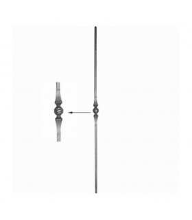 Balustres brossés 1000mm rond de ø14mm motif boule torsadée forgé et grenaillé