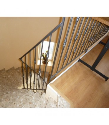 Balustre grenaillé 1000mm rond de ø14mm motif central forgé