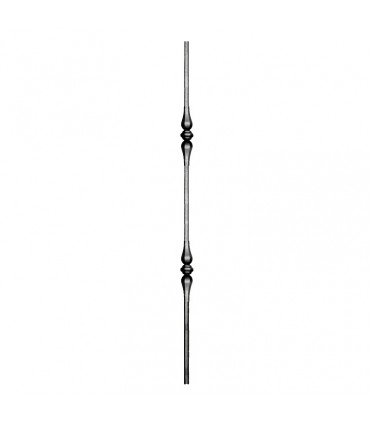 Balustre grenaillé 1000mm rond de ø14mm 2 motifs forgés pour escaliers