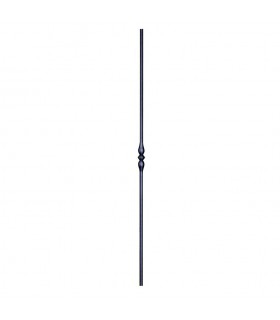 Balustre coudé forgé 1200mm rond de ø14mm motif central petit forgé grenaillé