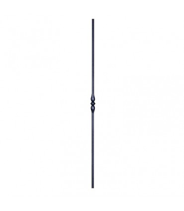 Balustre coudé forgé 1200mm rond de ø14mm motif central petit forgé grenaillé