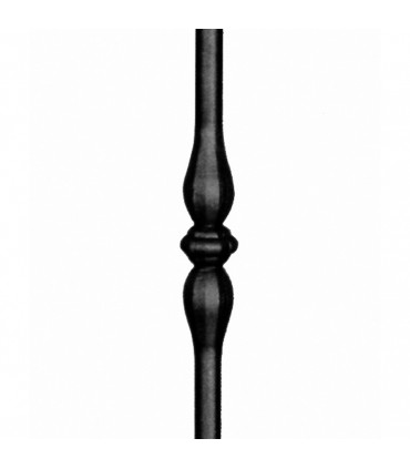 Balustre coudé forgé 1200mm rond de ø14mm motif central petit forgé grenaillé