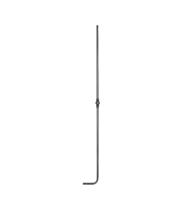 Balustre fer forgé 1200mm rond de ø14mm coudé à l'anglaise 1 motif central sans rosace