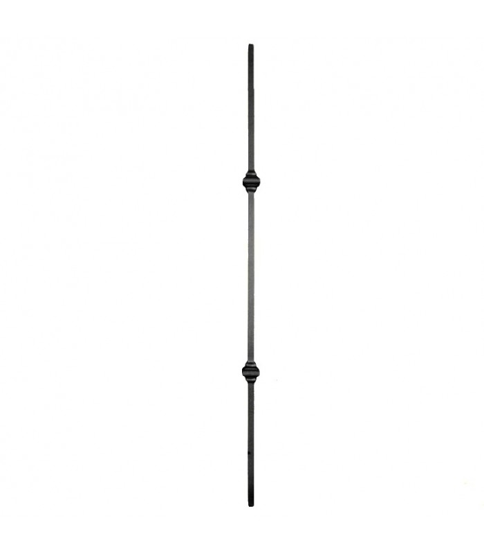 Balustre fer forgé 1000mm carré de 14x14mm grenaillé 2 motifs carrés