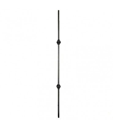 Balustre fer forgé 1000mm carré de 14x14mm grenaillé 2 motifs carrés