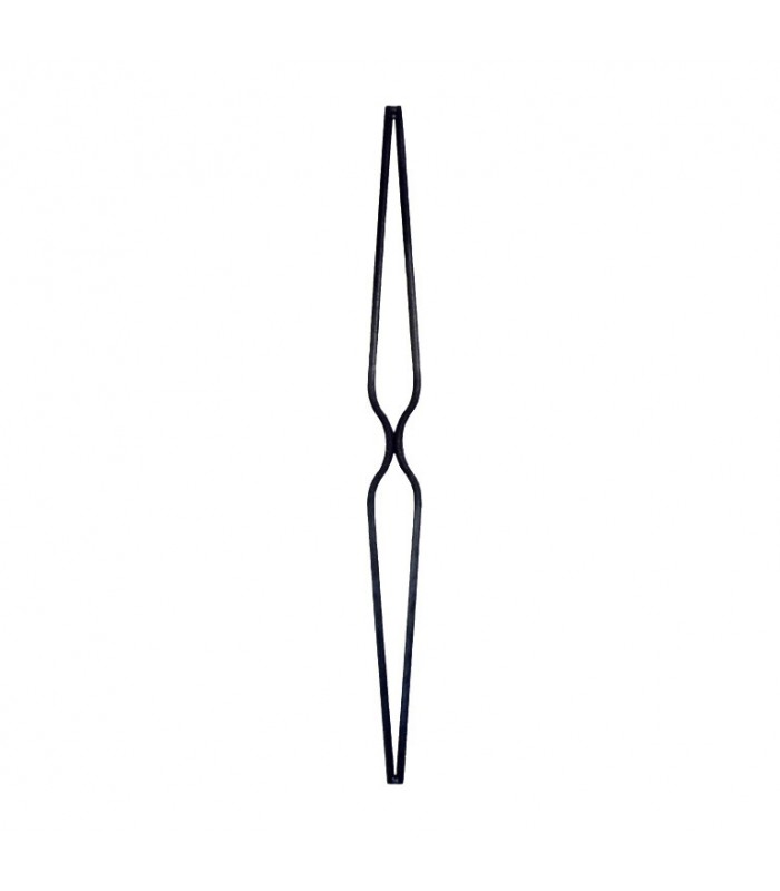 Balustre fantaisie 950mm 2 ronds de ø12mm au dessin moderne forgé