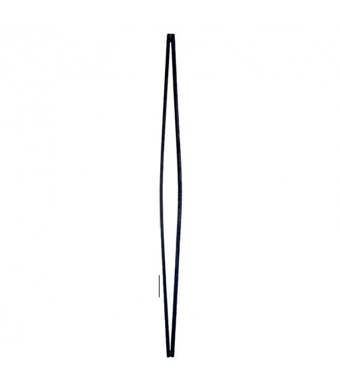 Balustre fantaisie 950mm 2 ronds ø12mm dessin évasé moderne forgé
